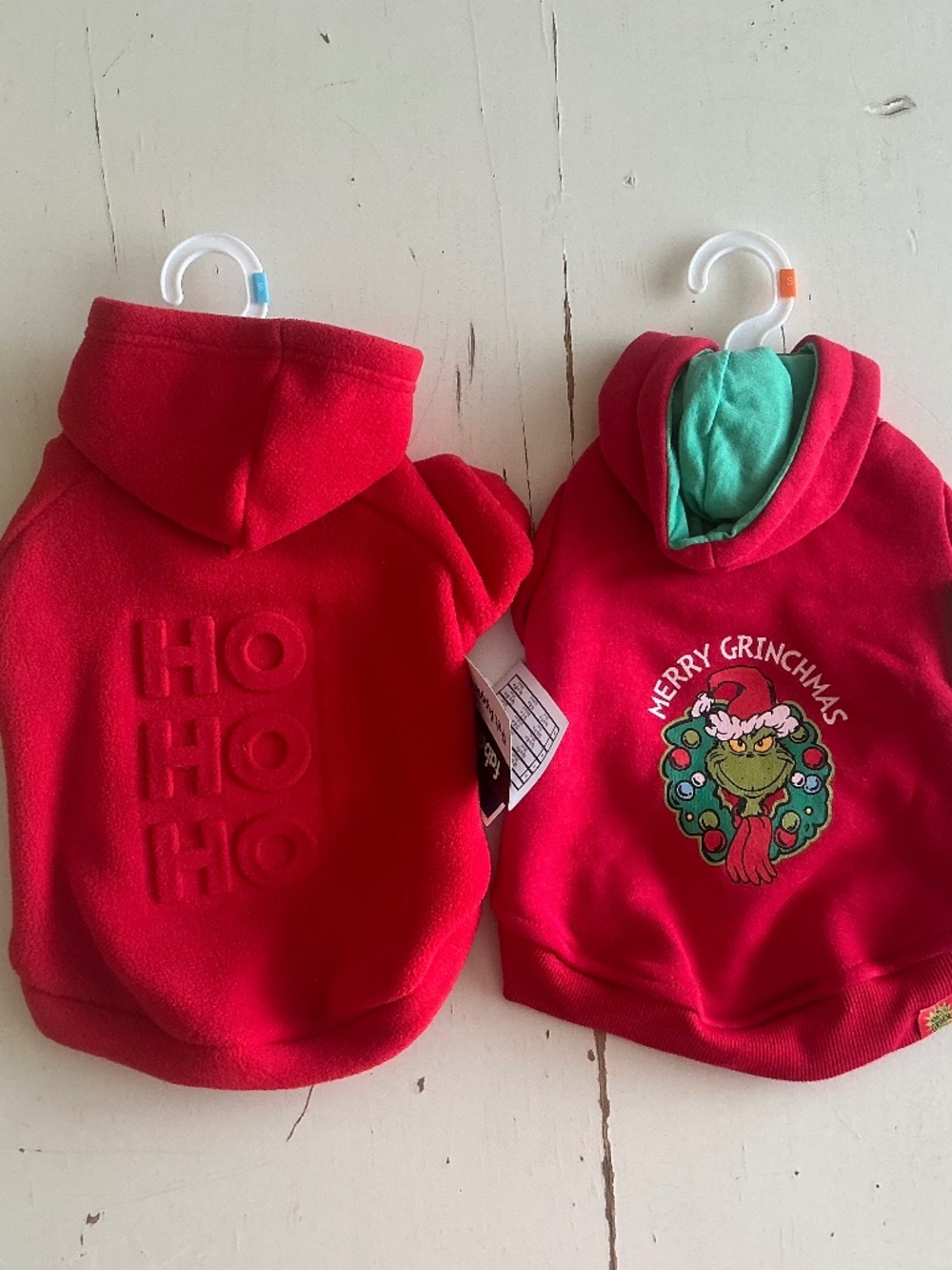 2 New with Tags Dog sweatshirts Small Grinch Ho Ho Ho